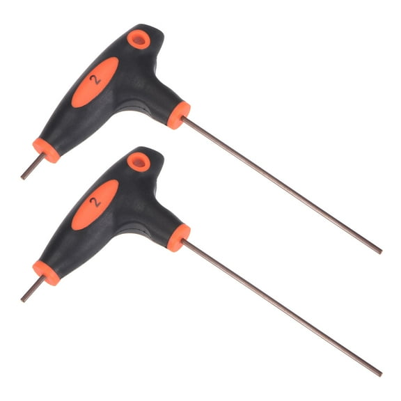 Uxcell 2mm Hex T-Handle Dual End Wrench Spanner, Metric S2 Steel 2 Pack