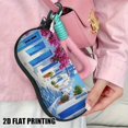 thumbnail image 6 of Greek Island Inspired Eyeglass Case - Zippered Glasses Holder with Blue & White Alley Painting (Blue Doors, Floral Balconies), Lightweight Travel-Friendly Protective Case for Men & Women, 6 of 10