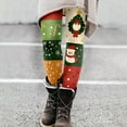thumbnail image 2 of Fiaer Christmas Leggings for Women Trendy Warm Xmas Yoga Pants Plus Size High Waisted Snowman Candy Sticks Santa Snowflake Printed Holiday Trousers Orange S, 2 of 5
