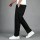 thumbnail image 5 of Pantalones cargo de longitud completa para hombre, deportivos, informales, con bolsillo, cordón y cremallera, color liso, cintura elástica, 5 of 9