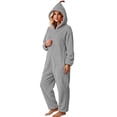 thumbnail image 6 of LEKWK Halloween Onesie Adult Funny Zip Up Cute Hooded Jumpsuit Fleece Soft Flannel Lounge Sleepwear for Cosplay Theme Party Dress Up Set, 6 of 8