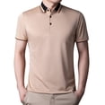thumbnail image 3 of Sngxgn Shirts for Men - Fit Short-Sleeve Polo, Casual Collared T-Shirt(Khaki,L), 3 of 8