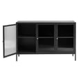 thumbnail image 4 of U3-Door Contemporary Glass & Metal Sideboard in Black, 4 of 5