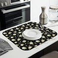 thumbnail image 3 of Pioneer Flower Floral Print Pattern Kitchen Dish Drying Mat 1 Pack, Ultra Absorbent Microfiber Drainer Mat, 16"x18", 3 of 6