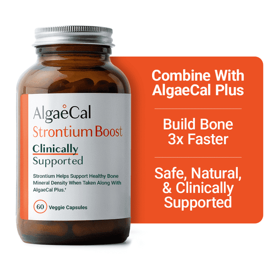 AlgaeCal Strontium Boost - Clinically Supported to Increase Bone Density in 6 months when paired with AlgaeCal Plus, Strontium Citrate, 1-Month Supply