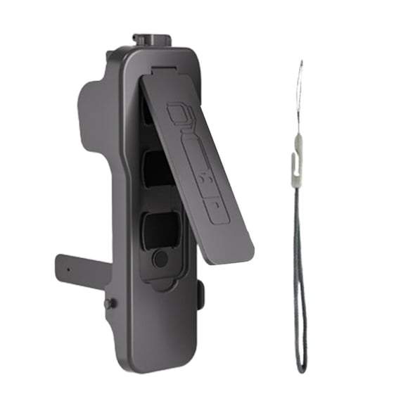 DJI OSMO Pocket 3 Flip Cover Protective Case, Durable ABS Material Shell with Elastic Band Pocket, Dark Grey, Sky Blue, Pink for Pocket 3 Camera