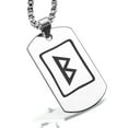 thumbnail image 1 of Stainless Steel Elder Futhark Berkana Rune Dog Tag Pendant Necklace, 1 of 3