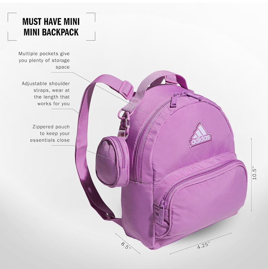 新作【ADIDAS】Must-Have Mini Backpack adidas Must Have Mini Backpack Color: Preloved Purple Size