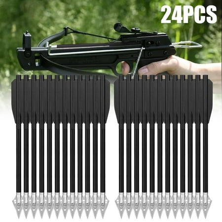 24/48pcs 6.5 Inch Crossbow Bolts Metal Crossbow 50-80lbs