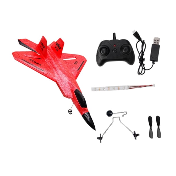 Avión RC de espuma con estabilizador giroscópico de 3 ejes, avión de control remoto, juguete de para niños, principiantes, niños y niñas. Rojo