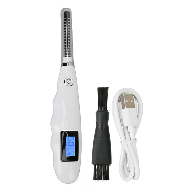 Rizador de pestañas eléctrico recargable por USB de larga duración y calentamiento rápido.