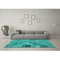 thumbnail image 3 of Ahgly Company Machine Washable Indoor Square Persian Turquoise Blue Traditional Area Rugs, 3' Square, 3 of 4
