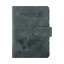 Unique Bargains 1 Pc Passport Holder Magnetic Clasp Design Passport Sleeve Dark Gray