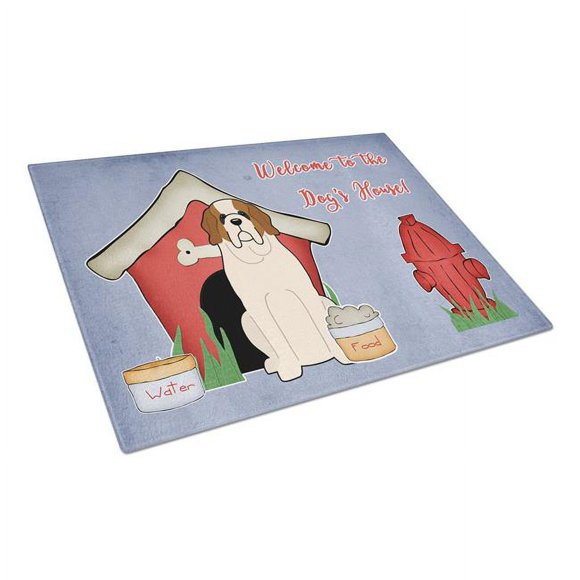 Carolines Treasures BB2789LCB Dog House Collection Saint Bernard Glass Cutting Board, Large