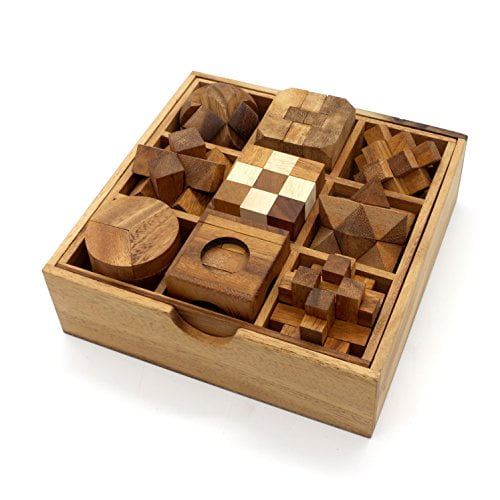 4 Pack Jeux de puzzle en bois Casse-tête Jouets - Puzzles 3D pour