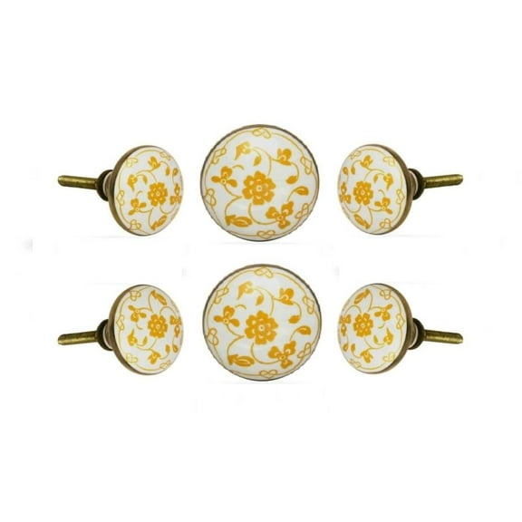 Set of Six Dance Ceramic Cabinet Knobs by Trinca-Ferro