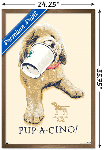 Jim Baldwin - Pup-a-cino Wall Poster, 22.375" x 34" Framed