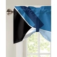 thumbnail image 2 of Abstract Blue Geometric Texture Window Curtain Kitchen Cabinet Coffee Tie-Up Valance Curtain Rod Pocket Short Curtain, 2 of 6