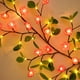 thumbnail image 5 of Cuerda de luz LED de hoja de arce de Acción de Gracias | Rama de ratán flexible de 70,87 pulgadas | Guirnalda blanca cálida iluminada | Decoración de plástico naranja y rosa | Fiesta de mesa con, 5 of 6