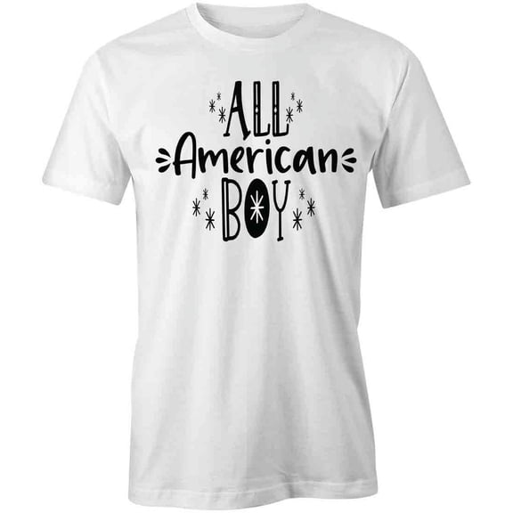 All American Boy T-Shirt | Patriotic American White Tee Gift