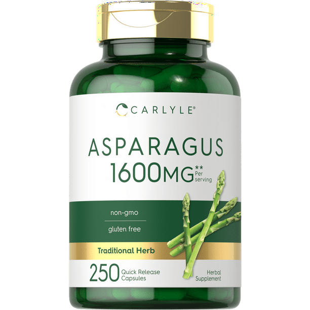 Asparagus Supplement 1600mg 250 Powder Capsules NonGMO and