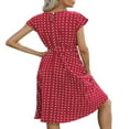 thumbnail image 4 of Robes d'Été pour Femmes à Pois Boho Robe Midi Décontractée avec Ceinture Vacances Robe Soleil Noir XL, 4 of 4