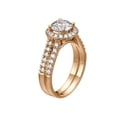 thumbnail image 2 of 6.50MM D-F VS Moissanite Ring With Diamonds (0.88 ct Moissanite Weight, 1.5 ctw dew) Double Shank Halo 14K Gold, 2 of 2