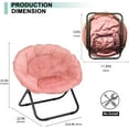 thumbnail image 2 of Folding Chair, Saucer Chair with Metal Frame, Comfy Moon Chairs for Bedroom, Living Rooms, Apartments, Camping, Lounging, Garden and Courtyard (Pink), 2 of 12