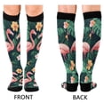 thumbnail image 4 of FORMRS Womens Knee High Socks Casual Long Thick Travel Daily Wear, 2 Pairs, Flamingo Leaves Pattern, 4 of 6