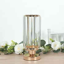 BalsaCircle 2 Gold 11" Crystal Pendant Hurricane Candle Holders Wedding Party Centerpieces