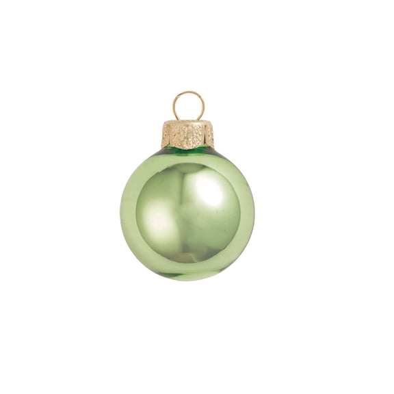 40ct Shiny Lime Green Glass Ball Christmas Ornaments 1.5" (40mm)