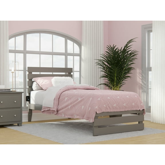AFI Oxford 14" Twin-XL Wood Platform Bed Frame with Headboard and Footboard, Grey