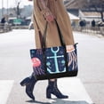 thumbnail image 4 of FORMRS Canvas Laptop Tote Bag for Women with 15.6" Computer Compartments Shoulder Handbag, Blue Anchor, 4 of 7