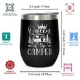 thumbnail image 2 of Queen of The Camper Wine Tumbler Gifts from Husband Boyfriend Friend | Camper Happy Lover Couples Glass for Women |12 oz Coffee Cup Outdoor Stainless Steel Insulated Travel Mug with Lid, 2 of 6