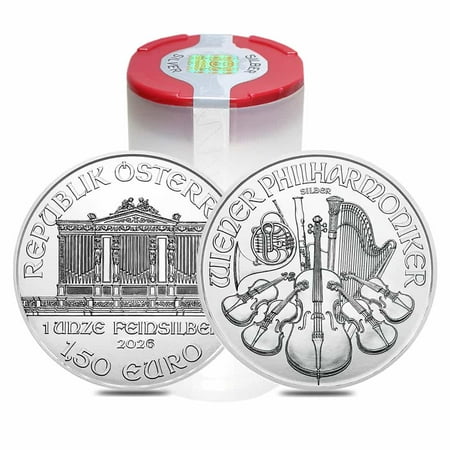 Roll of 20 - 2026 1 oz Austrian Silver Philharmonic Coin BU