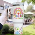 thumbnail image 3 of Teacher Tumbler with Handle and Straw, 40 oz Insulated Cup for Educator, Teacher Coffee Travel Mug, Thank You Gifts for Teachers Day Appreciation, 3 of 6