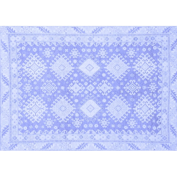 Ahgly Company Indoor Rectangle Abstract Blue Modern Area Rugs, 5' x 8'