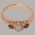 thumbnail image 6 of LBG British Made 9k Rose Gold Natural Opal & Amethyst Womens Promise Ring - 33 size options - Size 10.75, 6 of 7
