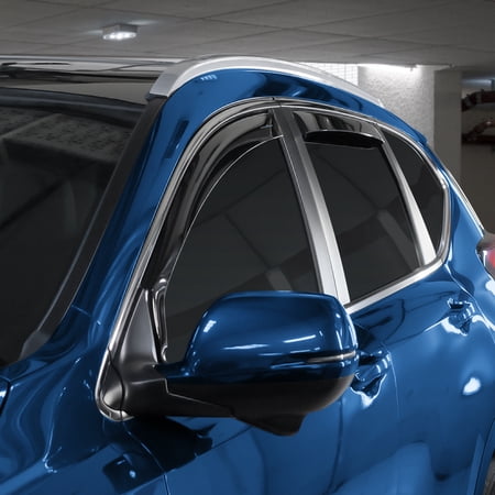 Goodyear Shatterproof in-Channel Window Deflectors for Honda CR-V (CRV) 2017-2022, Rain Guards, Window Visors for Cars, Vent Deflector, Car Accessories, 4 pcs - GY003445LP