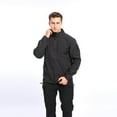 thumbnail image 4 of Fengqque Men's Outdoor Waterproof Jacket Lightweight Windproof Rainproof Outdoor Jacket Sports Windbreaker Outdoor Soft Warm Fleece Sports Stand-up Collar Jacket, 4 of 5