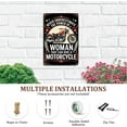 thumbnail image 5 of Motorcycle Woman tin sign Vintage Biker Girl Metal Sign Print Aesthetic for Garden Yard Bar Porch Home Bedroom Kitchen Wall Decor Decor Gift 8 x 12 inch, 5 of 8