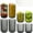 Gray, variant on Drinking Glasses Set of 8, 4 Highball 12oz & 4 Rocks 10oz Gray Glass Cups, Floral Pattern Glassware with Glass Straws