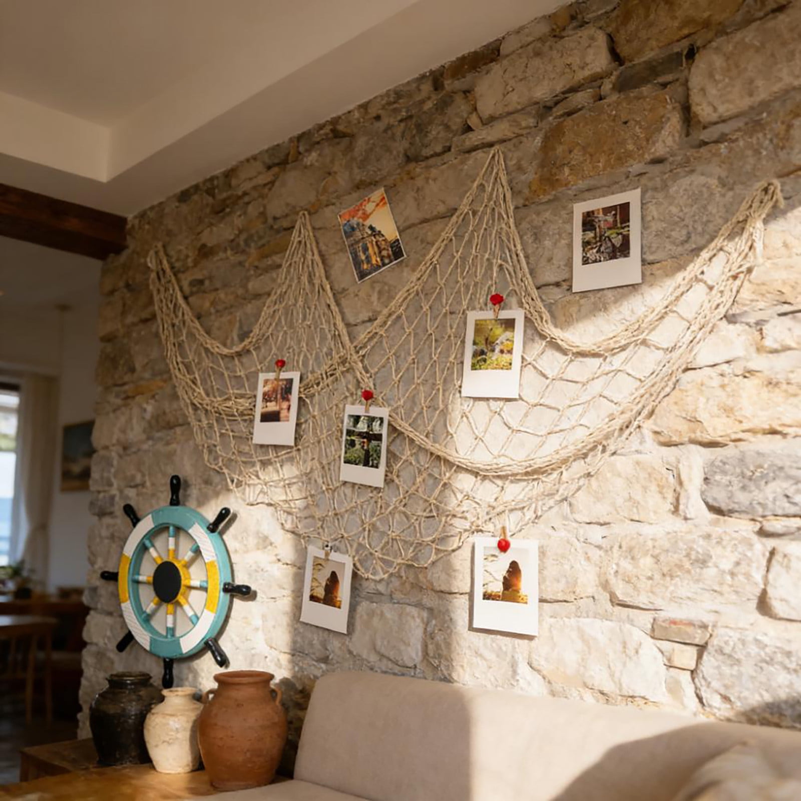 decorative fish net near me 80x40'' Fishing w/Shells, Clips, Hanging Photo Display Net mermaid themed birthday party supplies or baby shower decorations for boy and girl Fish Net 10x10 Ft-fishing Net-beach