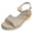 Khaki, variant on Boho Espadrilles Platform Wedge Sandals for Women Open Toe Dressy Beaded Ankle Strap Comfortable Arch Support Beach Shoes Beige Size 9