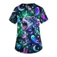 thumbnail image 6 of Halloween Scrubs for Women Halloween Print Short Sleeve V-Neck Uniform with Pockets, 6 of 6
