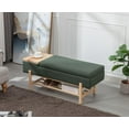 thumbnail image 7 of CIMOTA Entryway Storage  for Bedroom Upholstered End of Bed Ottoman  with Wood Shoe Storage/Coffee Table for Living Room/Hallway/Under Window, 46.5 Inches, Linen Green, 7 of 7
