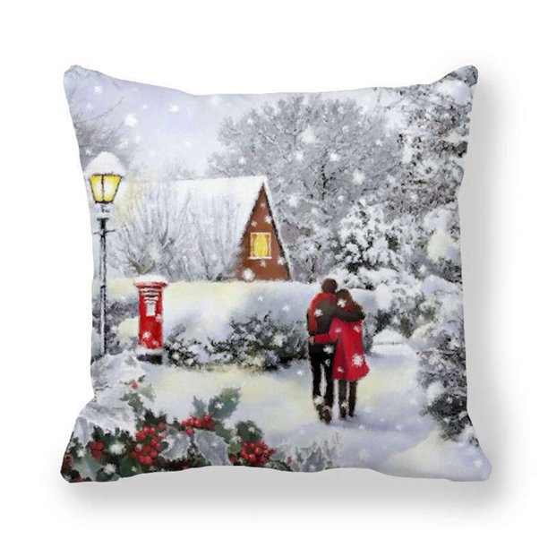 Christmas 3D Rabbit Cushion Cover Throw Pillow Case Xmas Squares,18x18inch