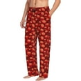 thumbnail image 6 of Sigee Red Skulls 1 print Men's Pajama Pants Lounge Sleep Bottoms with Elastic Waistband and Pockets-Large, 6 of 6
