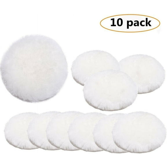 10x Polishing Pads 5 inch Pure Wool Car Buffer Polisher Waxing Buffing Wheel Kit