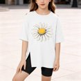 thumbnail image 4 of Tdoqot Girls Graphic T Shirts- Summer Fashion Causal Cute Short Sleeve Kids Basic Tees White Size 3 T, 4 of 6
